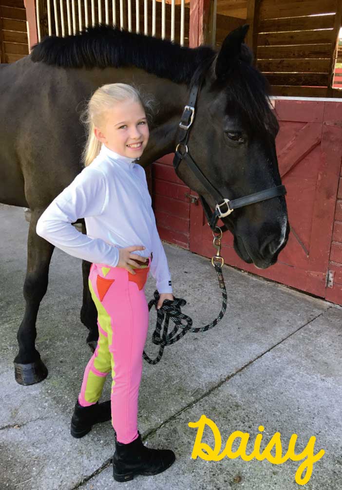 Daisy wearing her winning Kerrits Junior Designer breeches