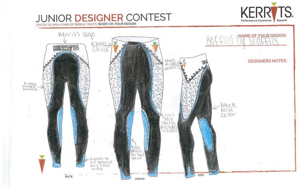 Lia's Kerrits Junior Designer entry